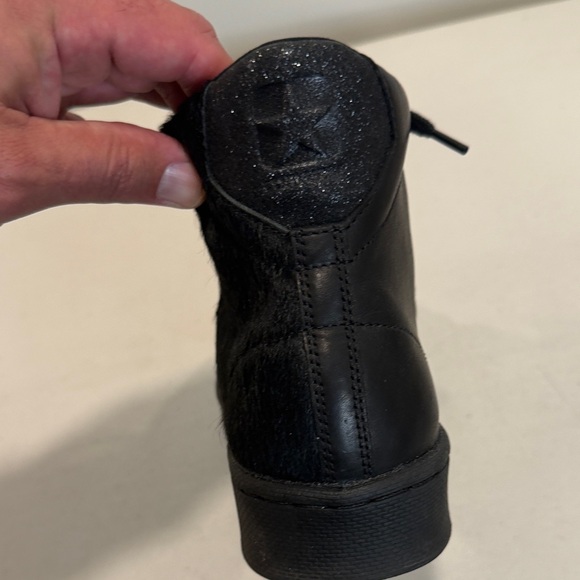 RARE Black Converse “Pony Hair” luxury Sneakers with Star Accent - Picture 4 of 8